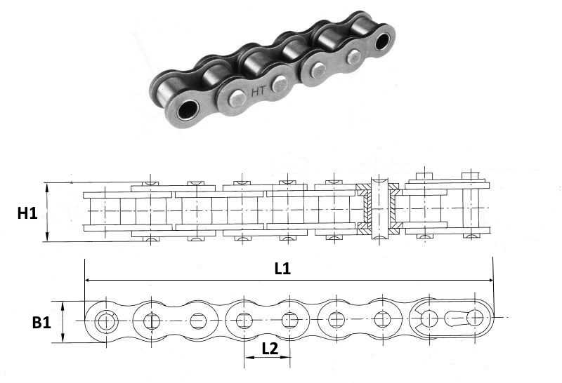 Цепь пластинчатая БК-109х20/6+6/-БК на ГПУ 735/1792.33
