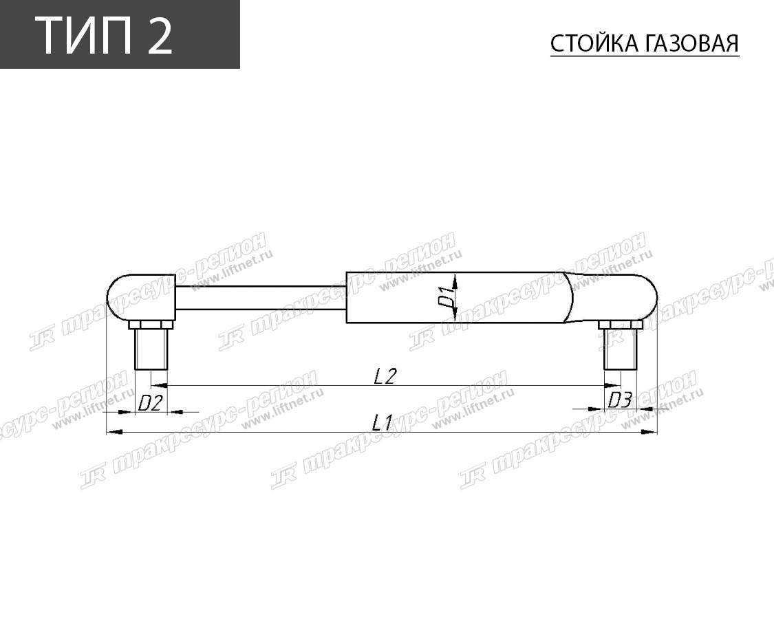 Стойка окна кабины газовая CPCD30