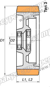 Колесо опорное 350x100 VUL